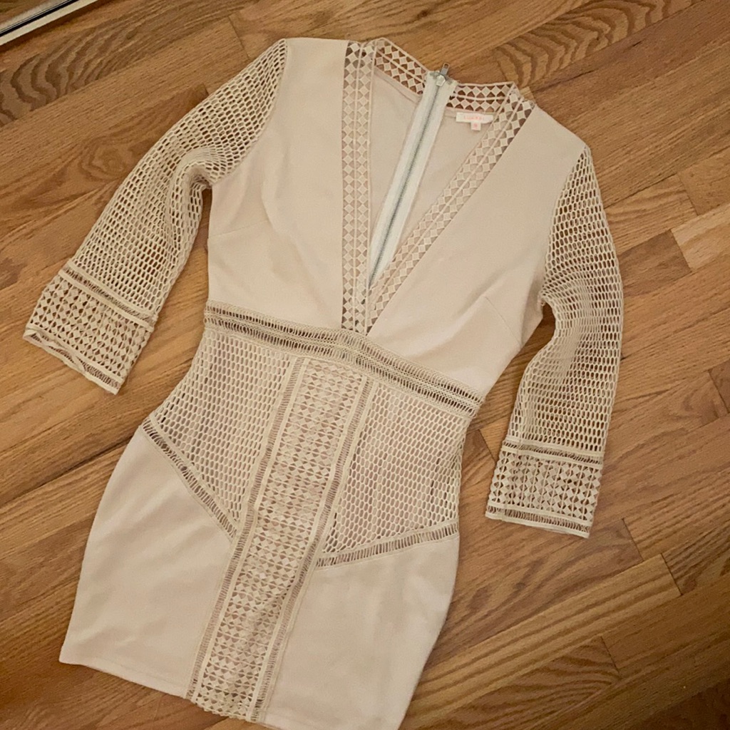 Light Pink V Neck Mini Dress